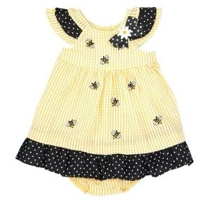 Rare Editions Baby Girl Seersucker Dress W/Diaper Cover